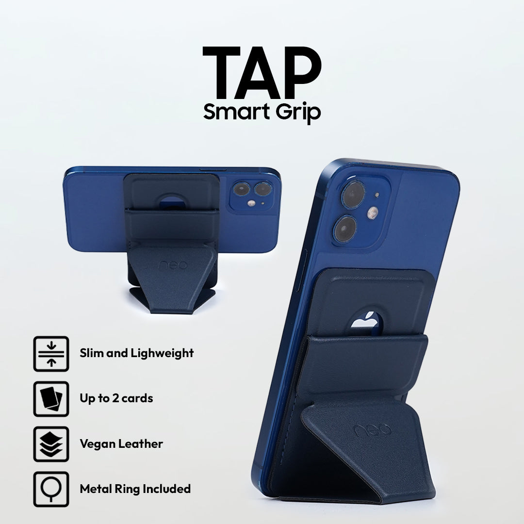Neo Tap - Magnetic Smartphone Leather Wallet Stand for iPhone/Android