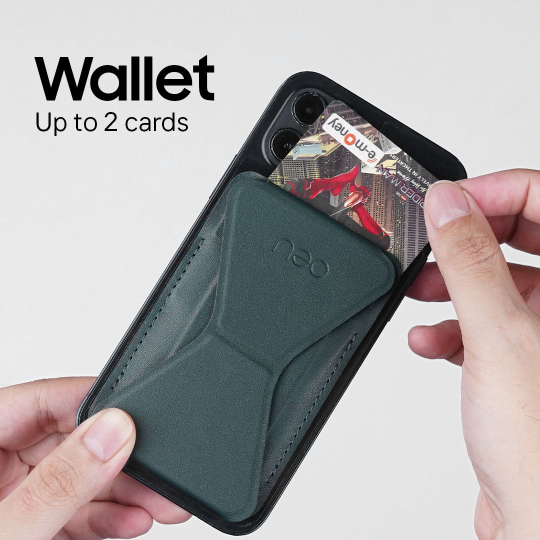 Neo Tap - Magnetic Smartphone Leather Wallet Stand for iPhone/Android