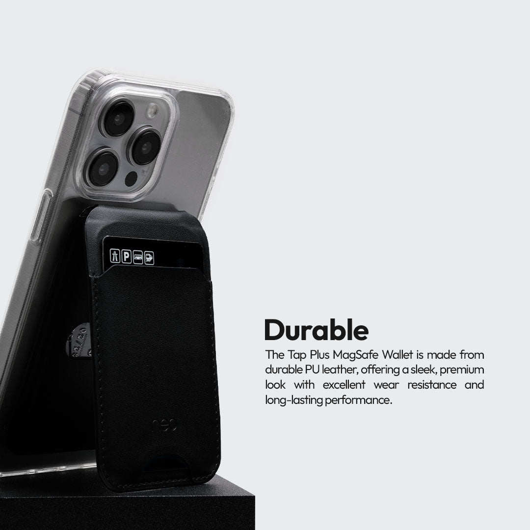 Neo Tap Plus - Magnetic Smartphone Leather Wallet Stand for iPhone/Android