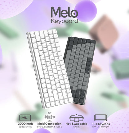 Neo - Melo Keyboard Low Profile Wireless 75% Mechanical 84 Keys Hotswap