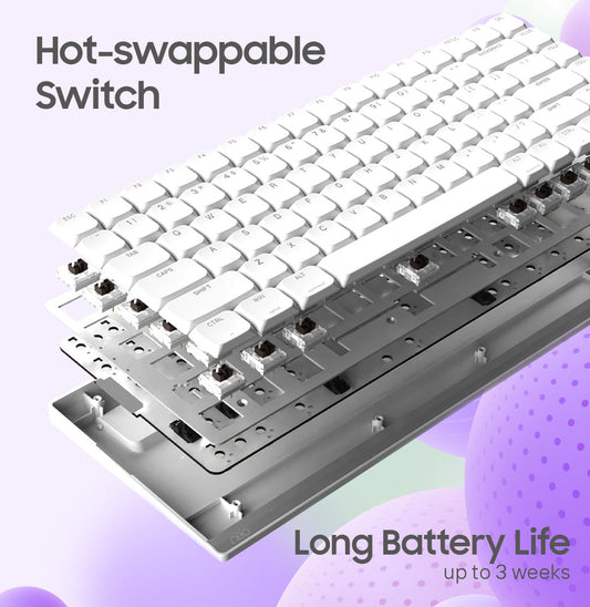 Neo - Melo Keyboard Low Profile Wireless 75% Mechanical 84 Keys Hotswap