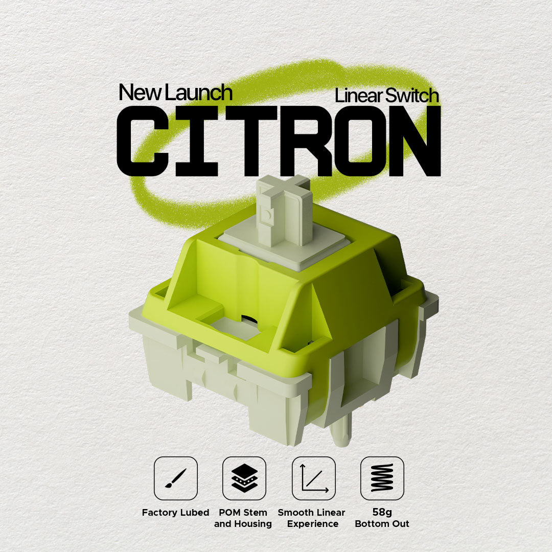 Noir Citron Linear Switch - Linear 58g 5 Pin PCB Mount