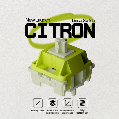 Noir Citron Linear Switch - Linear 58g 5 Pin PCB Mount
