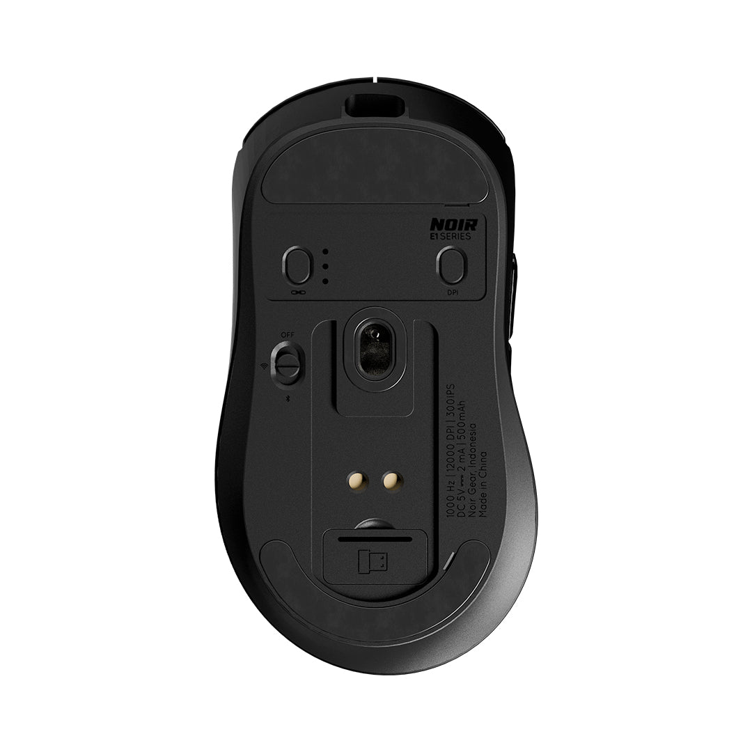 Noir E1 Mouse - Ergonomic Wireless Lightweight Gaming Mouse PAW3311 with Charging Dock