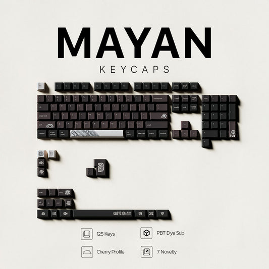 Noir Mayan Keycaps - PBT Dyesub Cherry Profile