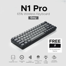 Load image into Gallery viewer, NOIR N1 Pro Grey - 65% Wireless Mechanical Keyboard
