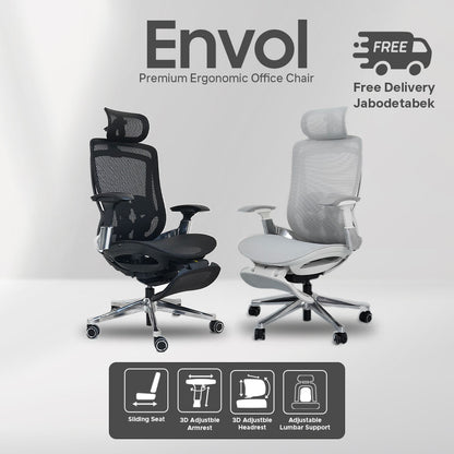 Neo Envol C2 - Premium Ergonomic Office Chair | Kursi Kantor Ergonomis - Black