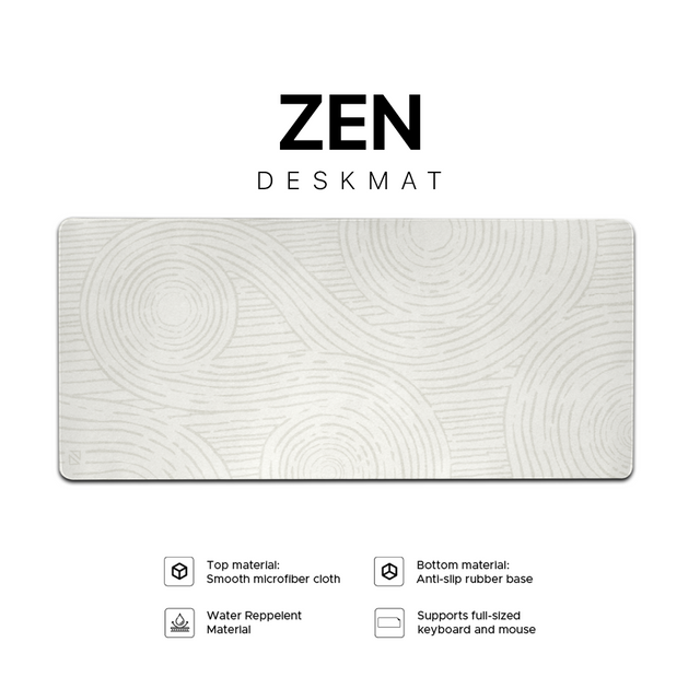 Noir Zen Garden White/Light Deskmat