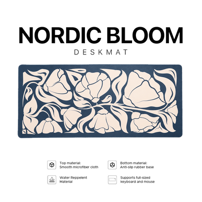 Noir Nordic Bloom Deskmat