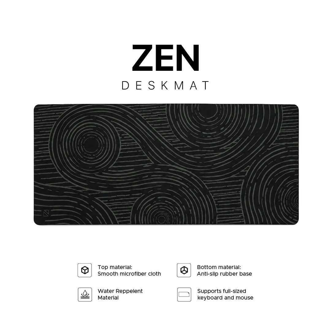 Noir Zen Garden Black/Dark Deskmat