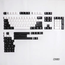 Load image into Gallery viewer, Noir Black and White Keycaps (153 Key Set)
