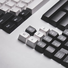 Load image into Gallery viewer, Noir Black and White Keycaps (153 Key Set)
