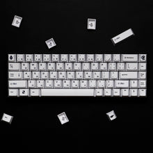 Load image into Gallery viewer, Noir Javanese Roots White Keycaps Set - PBT Dye Sub Cherry Profile

