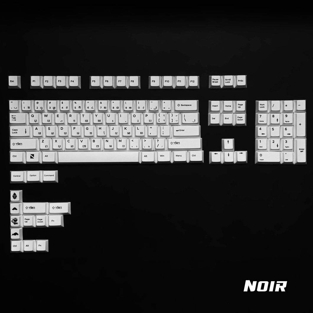 Noir Javanese Roots White Keycaps Set - PBT Dye Sub Cherry Profile