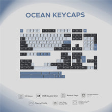 Load image into Gallery viewer, Noir Ocean Keycaps - PBT Doubleshot Cherry Profile Keycap Set

