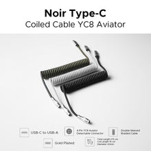 Load image into Gallery viewer, Noir Type-C Coiled Cable YC8 Aviator
